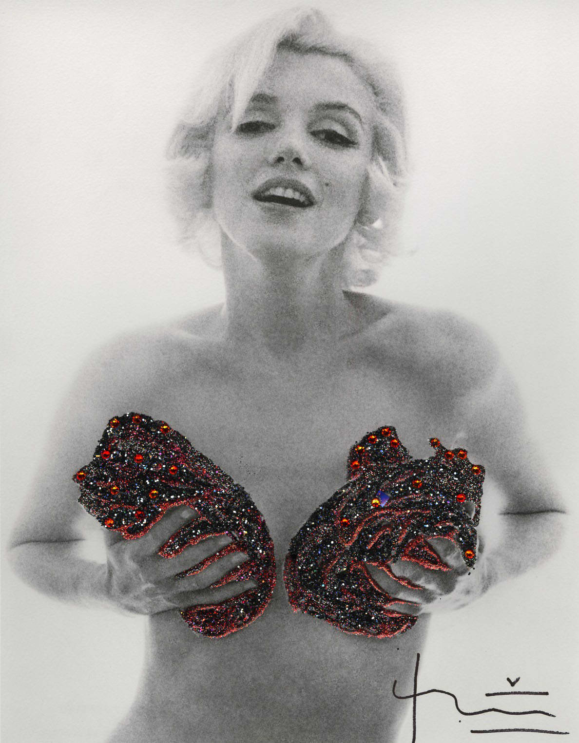 Stern, Bert | Marilyn Red Classic Charcoal Roses, 2012 — available on Composition Gallery