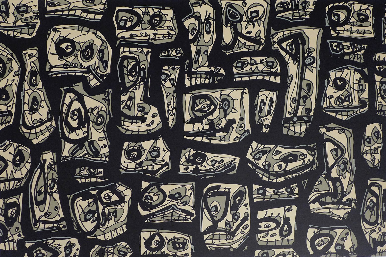 Saura, Antonio | Serie Abierta (Crowded Faces), 1989 — available on Composition Gallery