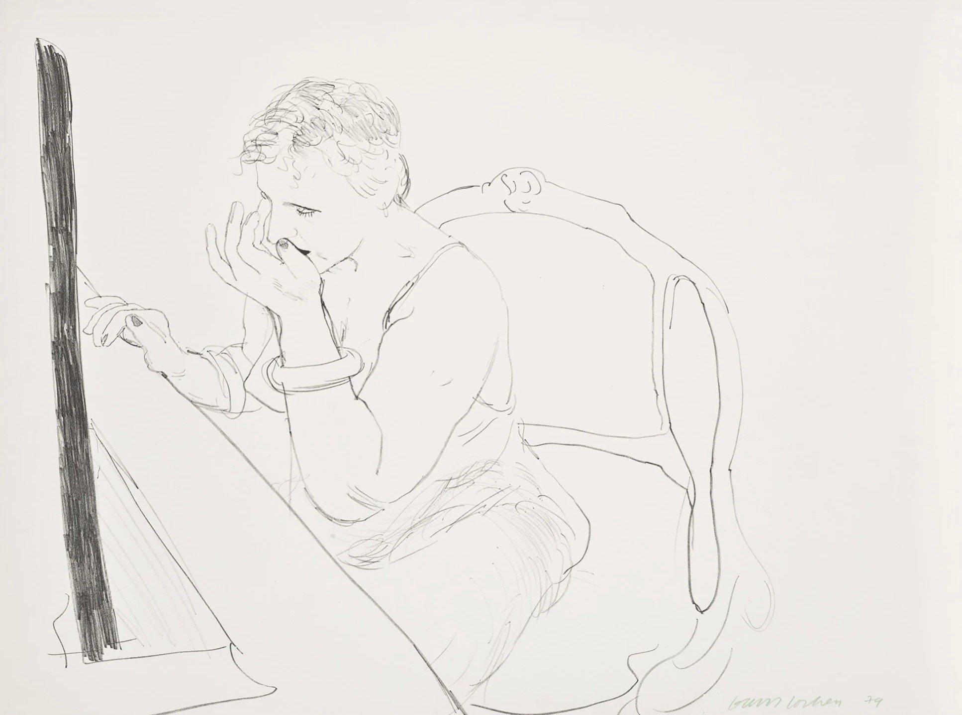 Hockney, David | Celia Adjusting Her Eyelash (G.837), 1979 — available on Composition Gallery