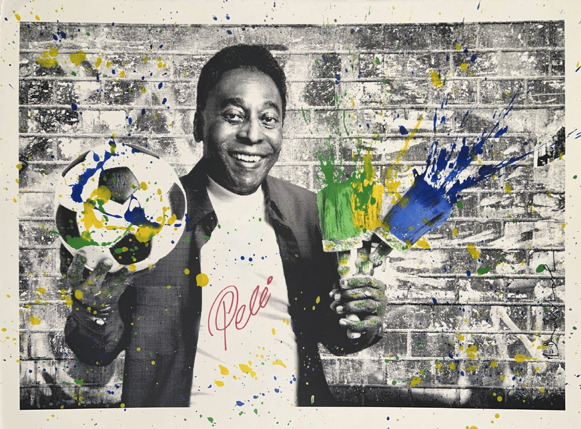 Mr. Brainwash | The King Pele - Brush Portrait, 2016 — available on Composition Gallery