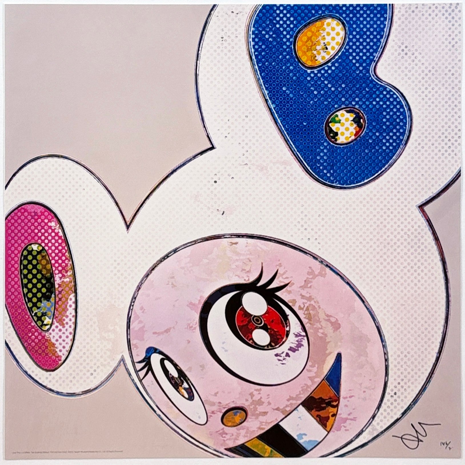 Murakami, Takashi | And Then x 6 (White: The Superflat Method Pink and Blue Ears), 2013 — available on Composition Gallery
