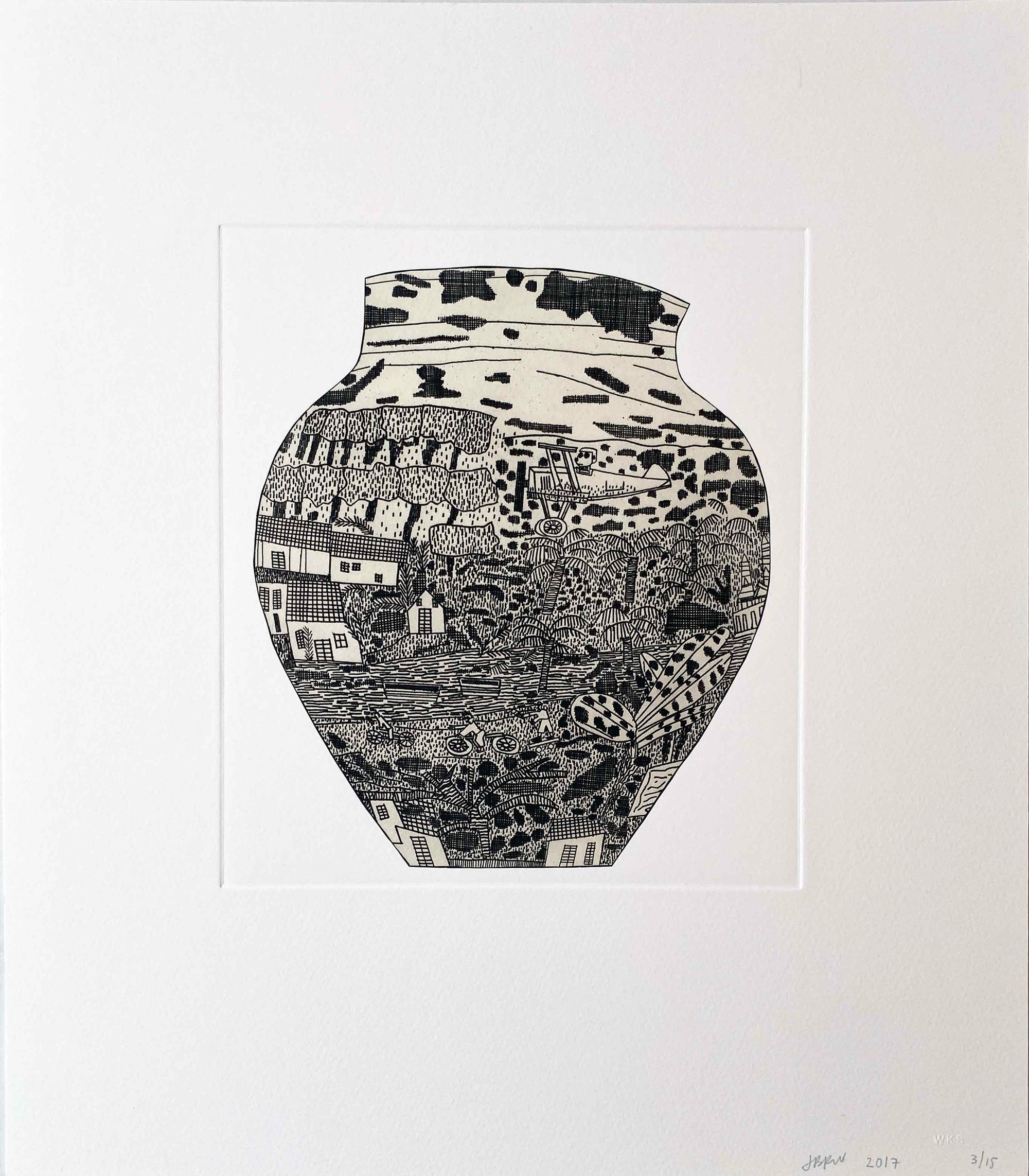 Wood, Jonas | Untitled (2) from 8 Pots, 2017 — available on Composition Gallery