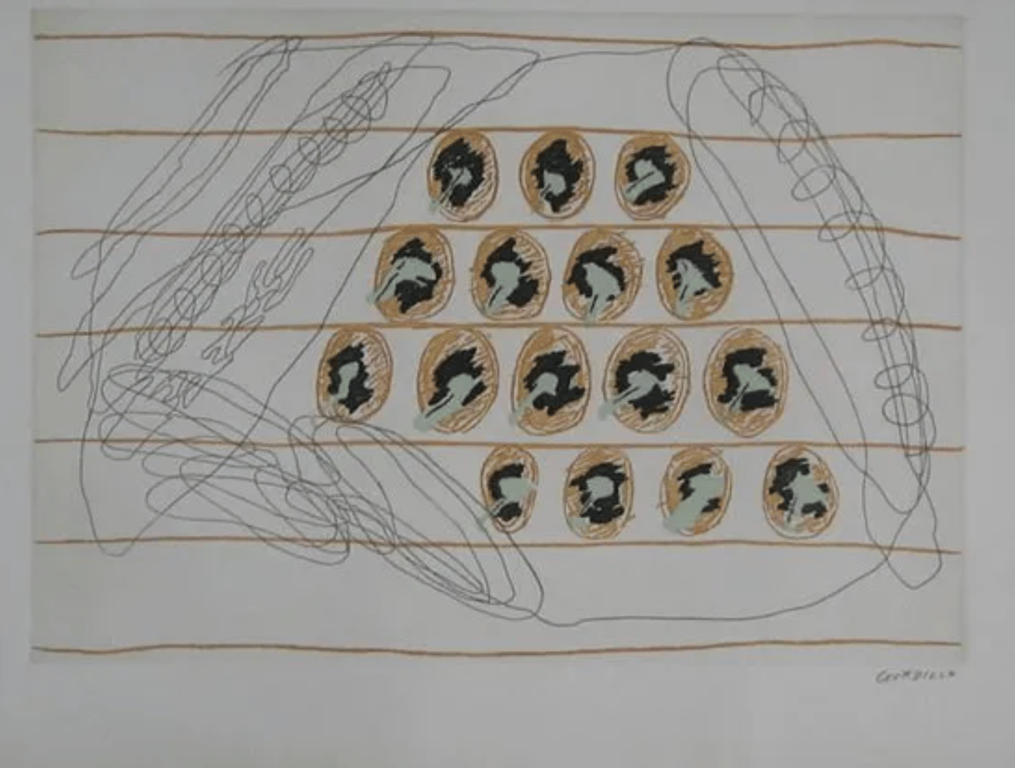 Gordillo, Luis | Untitled (Profile Grid), 1991 — available on Composition Gallery