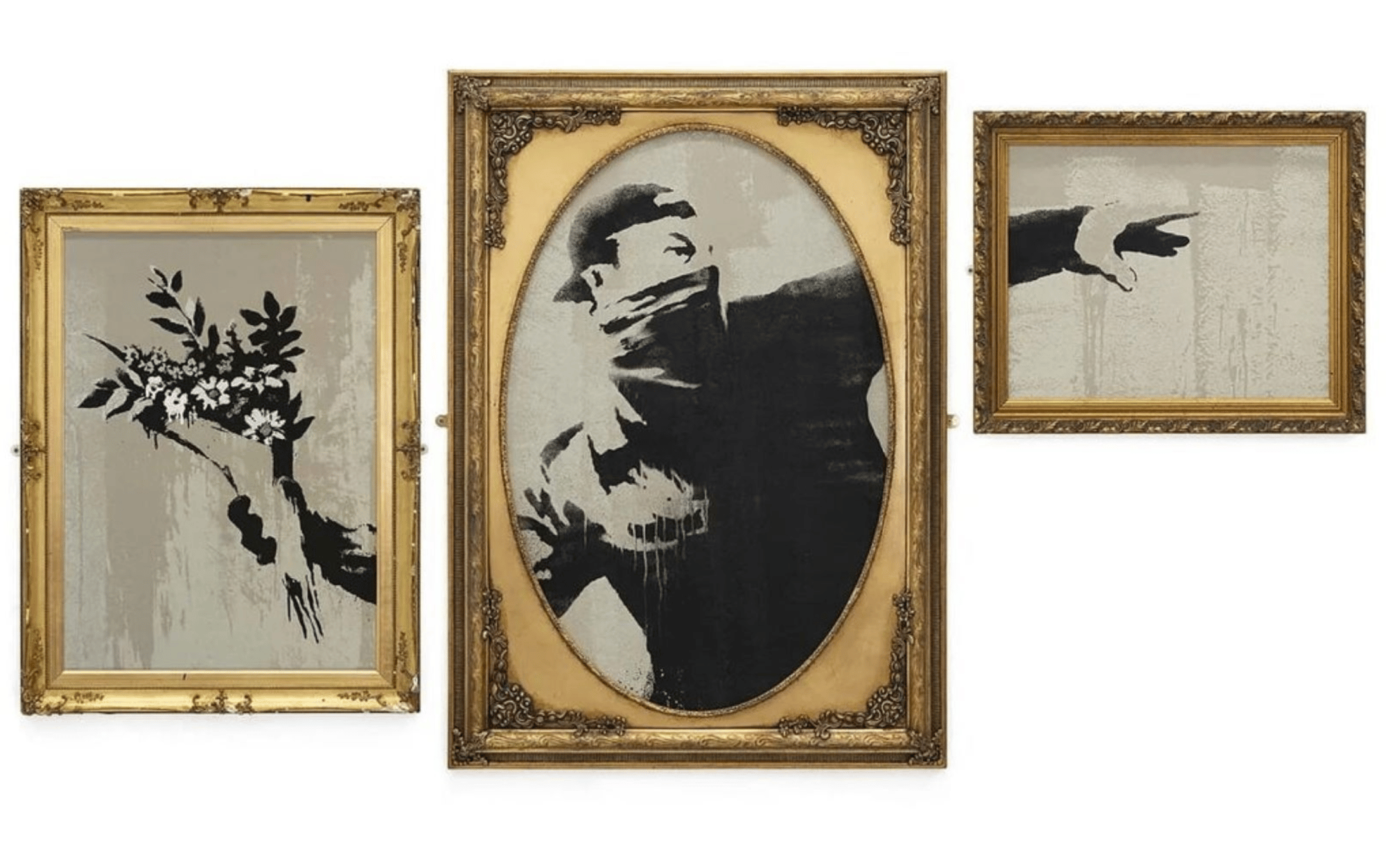 Banksy | Thrower Triptych (VIP), 2019 — available on Composition Gallery