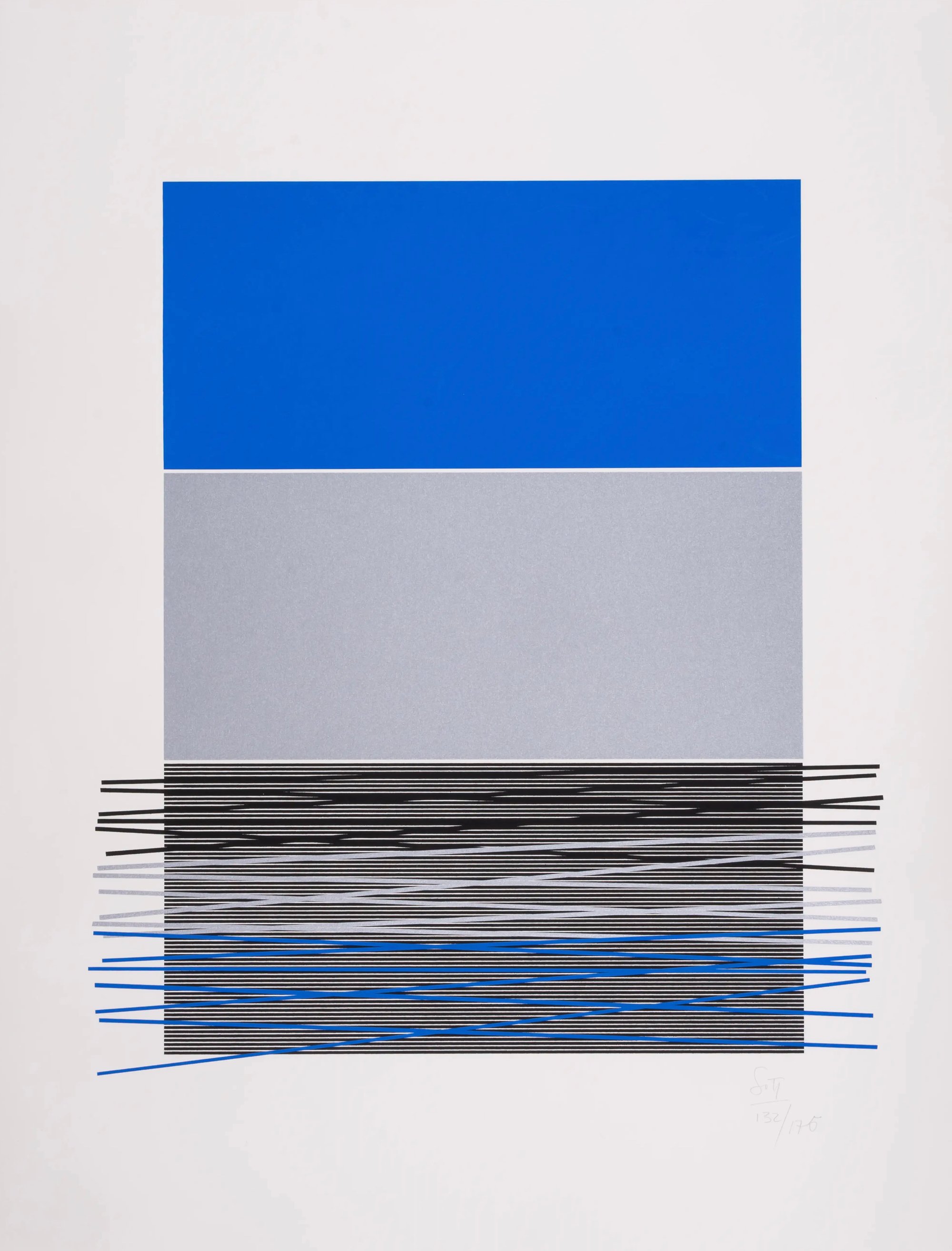 Soto, Rafael Jesus | Untitled (Blue Horizon Lines), 1976 — available on Composition Gallery