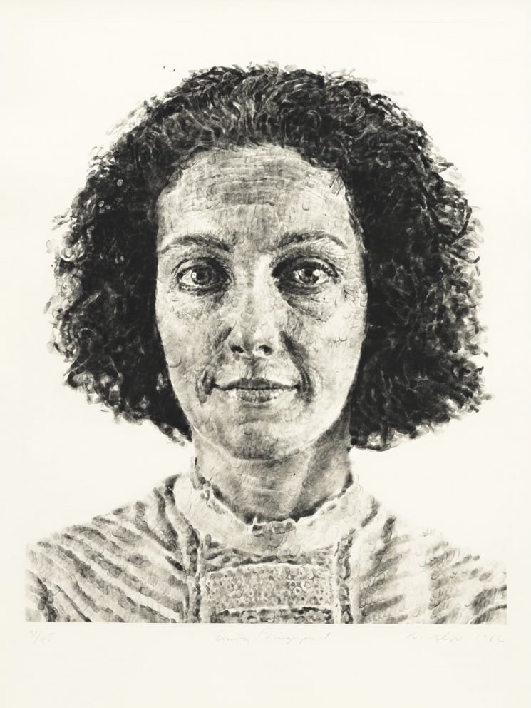Close, Chuck | Emily/Fingerprint, 1986 — available on Composition Gallery