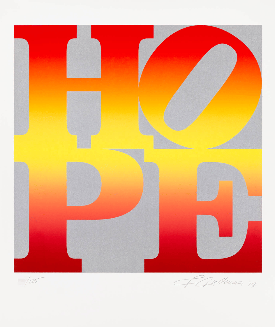 Indiana, Robert | Four Seasons of Hope: Autumn (Silver), 2012 — available on Composition Gallery