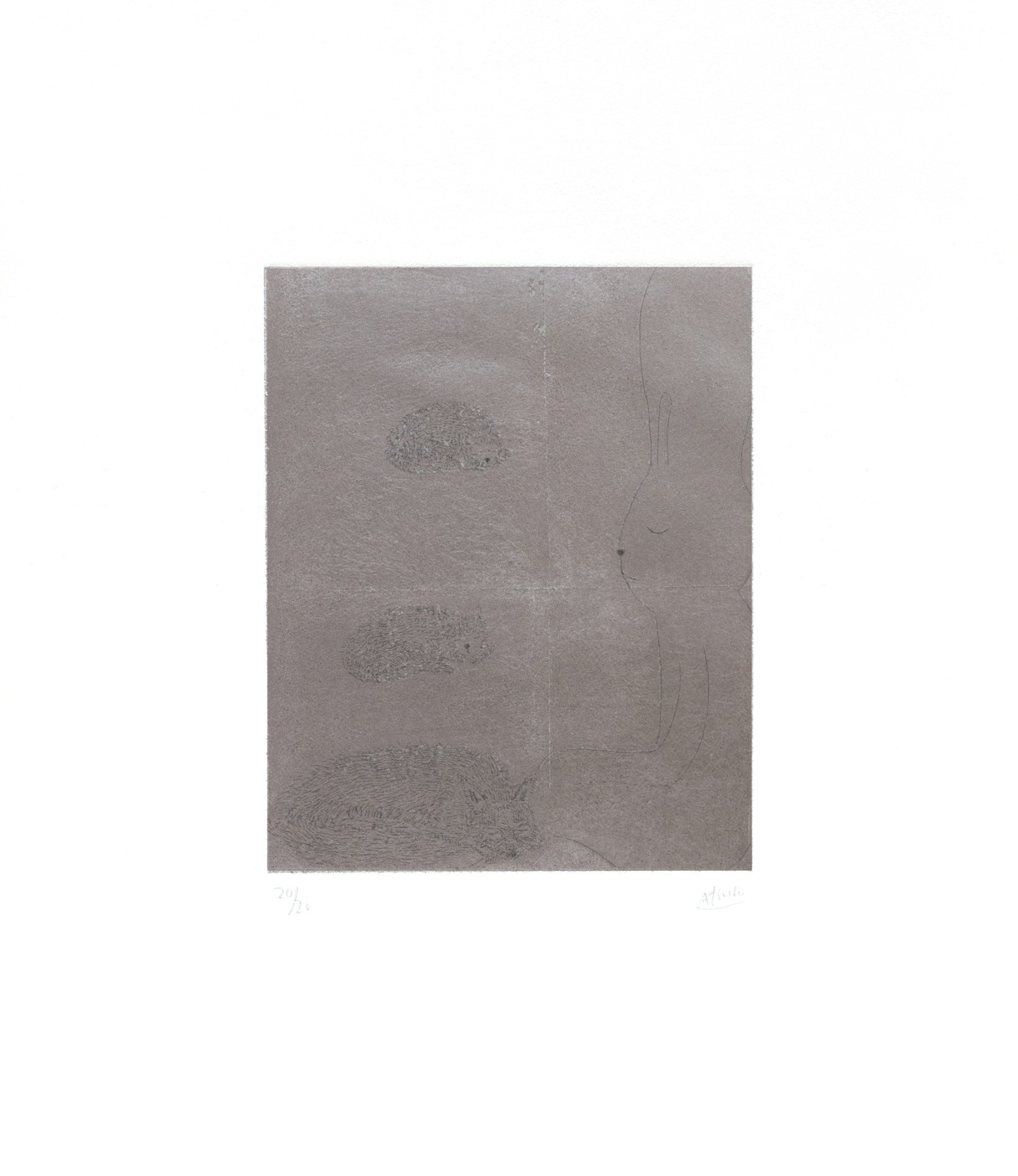 Kaga, Atsushi | Four sleepers with cats and fox, 2026 — available on Composition Gallery