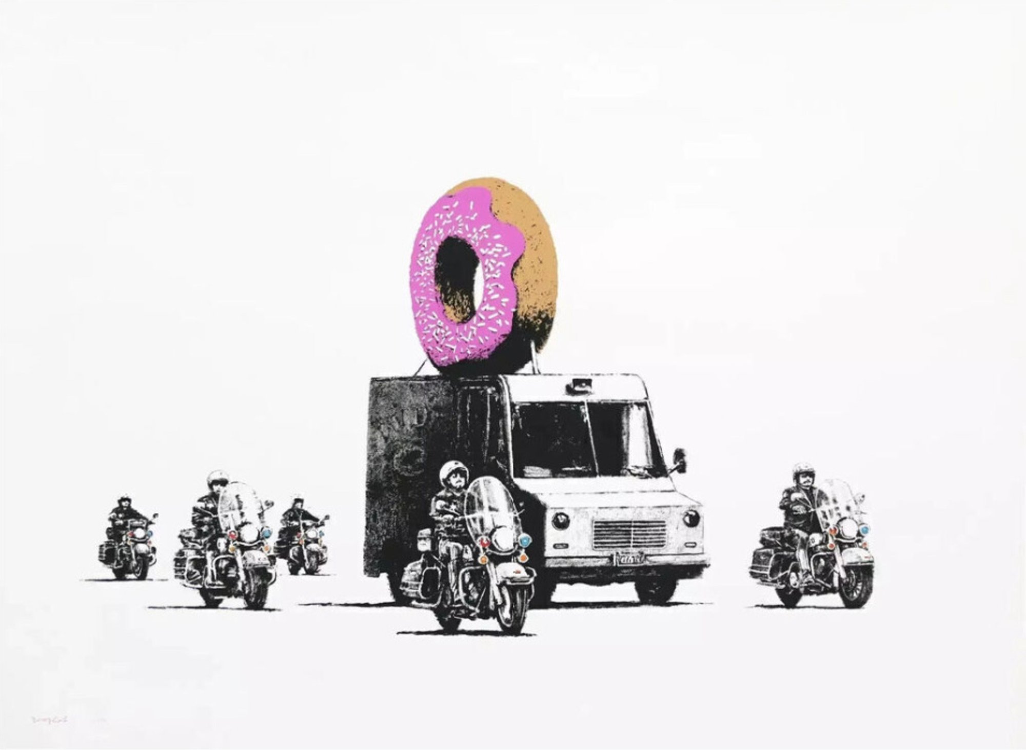 Banksy | Donuts - Strawberry, 2009 — available on Composition Gallery
