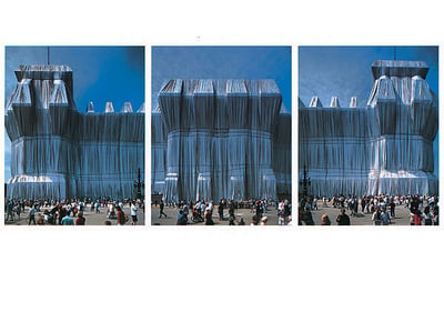 Javacheff Christo – Reichstag Westfassade Triptychon, 1995 – Foto
