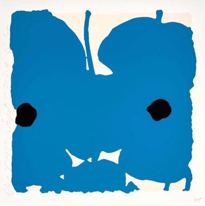 Donald Sultan – Blue Poppies, Sept 7, 2022, 2022 – Silkscreen