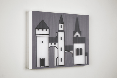 Julian Opie – Medieval Village 1, 2019 – Técnica mixta