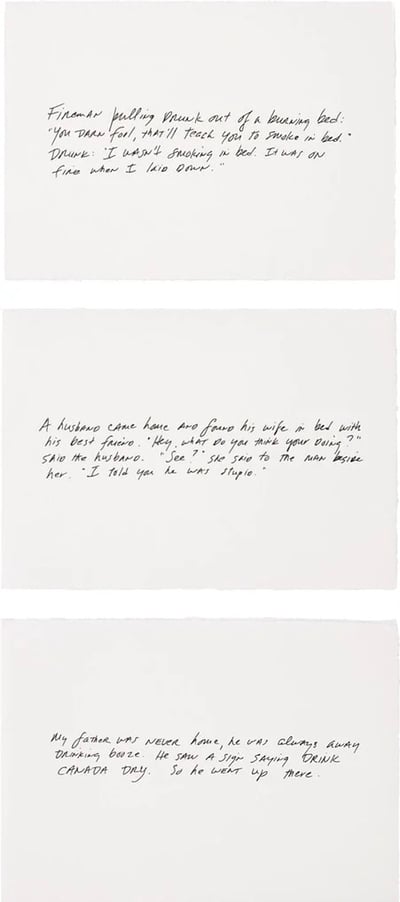 Richard Prince – The Greeting Card Jokes (complete set of 3), 2011 – Técnica mixta