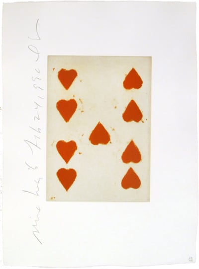 Donald Sultan – Playing Cards (Nine of Hearts), 1990 – Aquatint