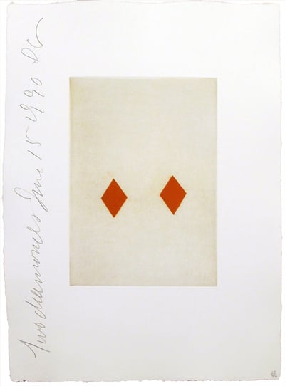 Donald Sultan – Playing Cards (Two of Diamonds), 1990 – Aquatint