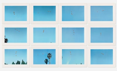 John Baldessari – Throwing Three Balls in the Air to Get a Straight Line (Best of Thirty-Six Attempts), 1973 – Offset Print