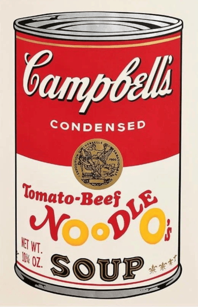 Andy Warhol – Tomato-Beef Noodle O's Soup (F. & S. II.61) (from Campbell’s Soup II), 1969 – Zeefdruk