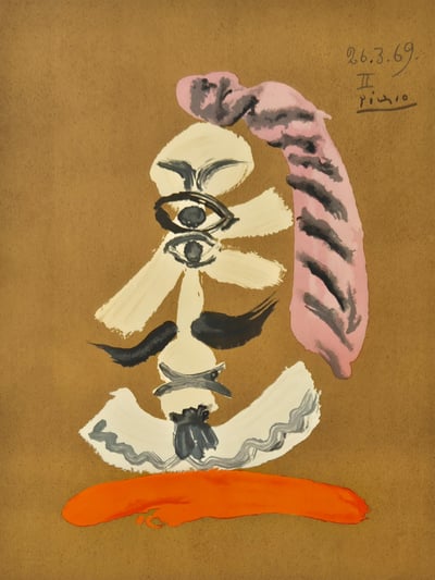 Pablo Picasso – One plate, from Les Portraits Imaginaires (4), 1969 – Lithographie