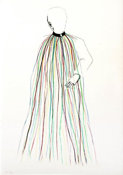 Dorian Gray In Multi-Colored Vinyl Stripe Cape