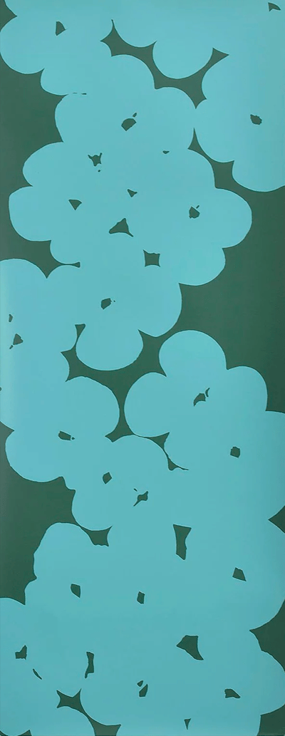 Wallflowers (aqua On Dark Green)