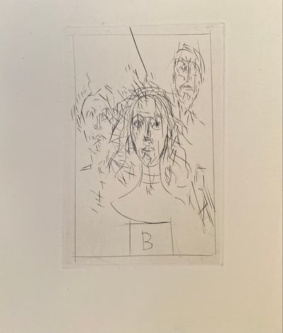 Tete De B Sur Socle Et Deur Tetes Esquissées