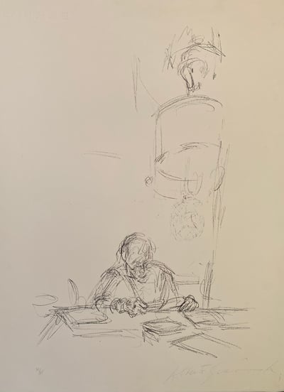 La mère de l'artiste lisant sous la lampe à Stampa III