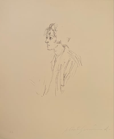 Buste d'une femme regardant a gauche - signed