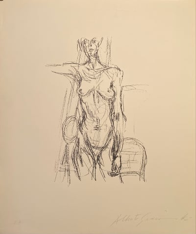 Femme Nue Debout avec le bras drout levé - signed