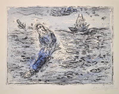 Jonah Against A Blue Background - M661