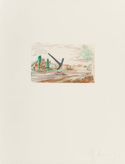 Pick-Axe Superimposed on a Drawing of Site by EL Grimm