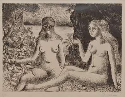 Paul Delvaux – La dispute, 1969 – Radierung und Aquatinta