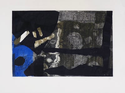 Ocre, noir et bleu