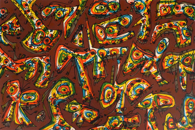 Serie Abierta (Vibrant Eyes and Abstract Shapes