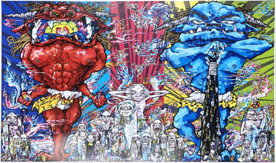 Red Demon Blue Demon With 48 Arhats