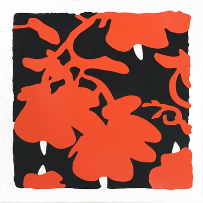Lantern Flowers - Red/Black Background