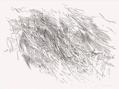 Julie Mehretu – Sapphic Strophe 2 (from Sapphic Strophes: A Suite of Four Prints), 2011 – Impresión en relieve