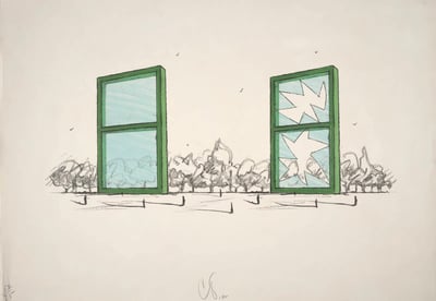 Proposal For A Civic Monument In The Form Of Two Windows