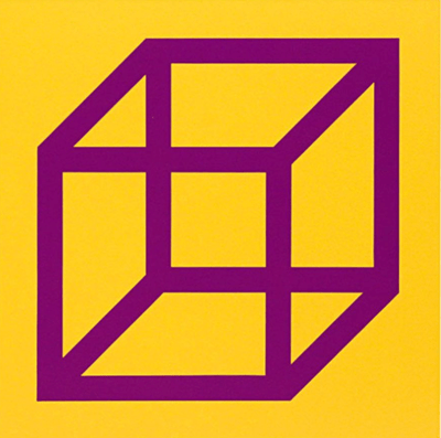 Cubes In Color On Color (Yellow/Purple)