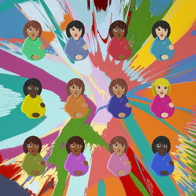 Damien Hirst – Signed Great Expectations Print (Spin Painting Background), 2023 – Mixed média