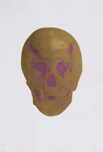 Damien Hirst – The Dead (Oriental Gold / Loganberry Pink Skull), 2009 – Mixed média