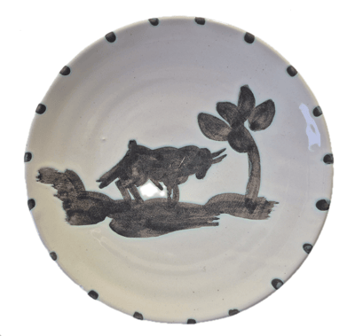 Pablo Picasso – Taureau sous l'arbre (Bull under the Tree), 1952 – Ceramic