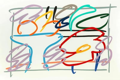 Fast sketch of Still life with abstract painting