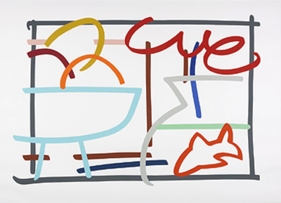 Tom Wesselmann – Fast sketch Still life with fruit & goldfish, 1989 – Screen-print
