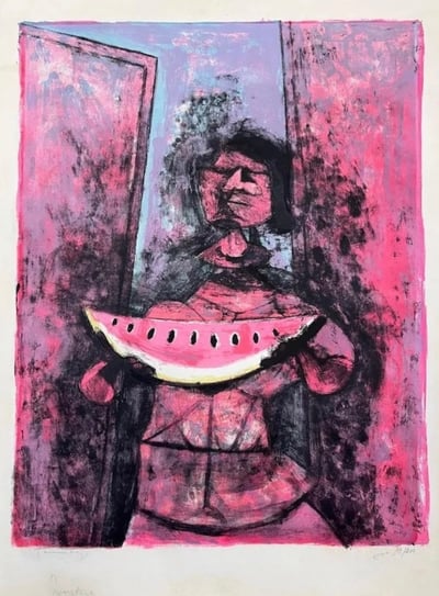Mujer con sandia