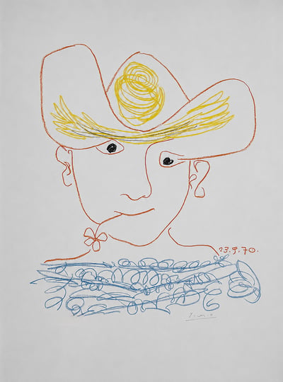 Pablo Picasso – Young Spanish Peasant, 1970 – Lithograph