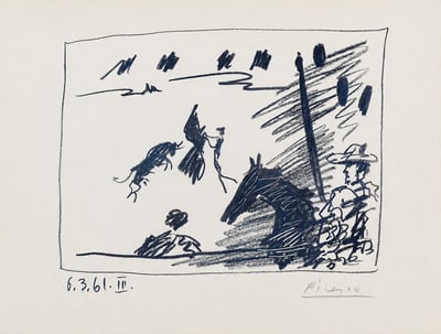 Pablo Picasso – Les Banderilles from A los toros avec Picasso, 1961 – Lithograph