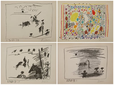 Pablo Picasso – A Los Toros (set of 4), 1961 – Lithograph