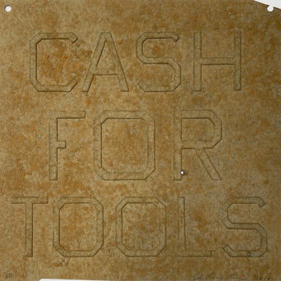Ed Ruscha – Cash For Tools 1 (Yellow Rust), 2014 – Mixed Media