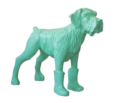 Cloned Pistachio Dog With Plastic Boots