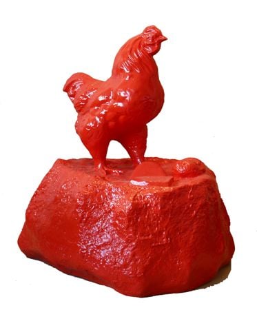 Cloned Red Chicken On A Rock